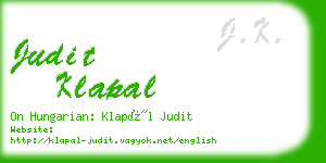 judit klapal business card